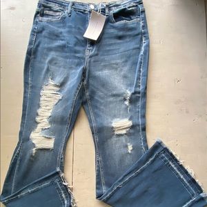 Flying Monkey Distressed Flare Jeans, size 32